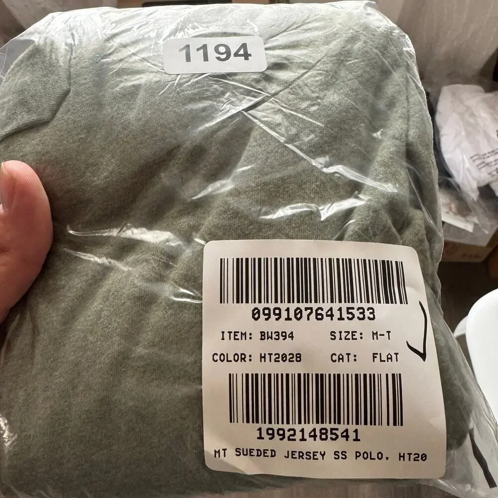 J.Crew Sueded Jersey Cotton Polo Shirt Mens M Tall Green Short Sleeve Pullover